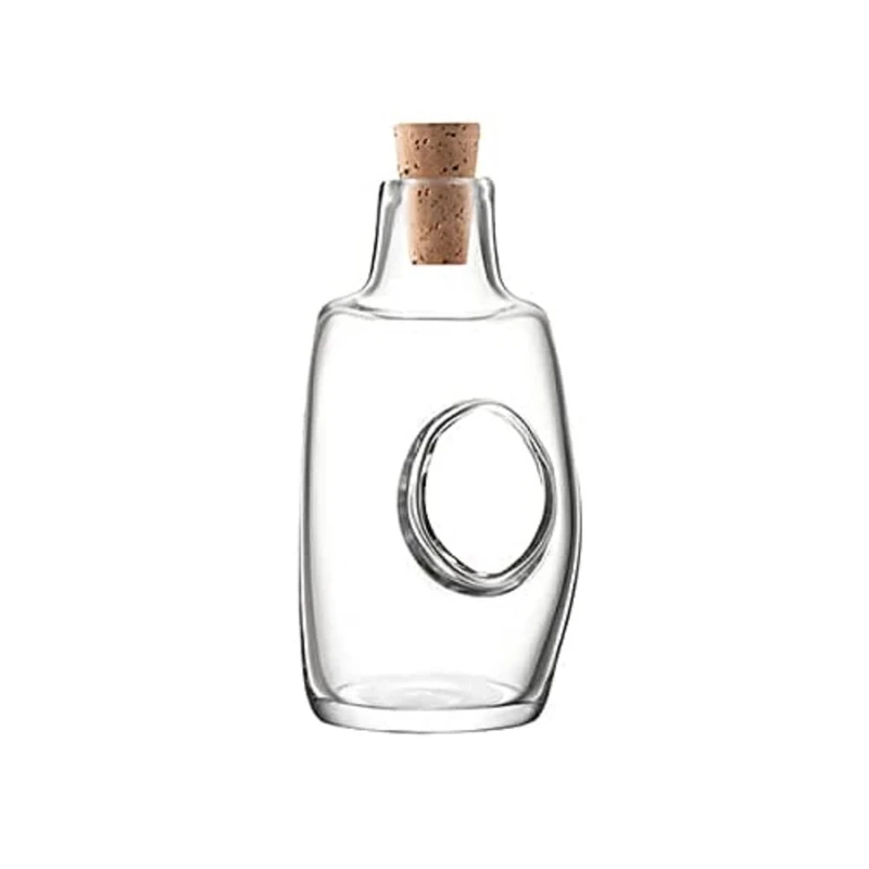 LSA International Void Oil/Vinegar Bottle & Cork Stopper 120ml Clear| 1 Unit | Mouthblown & Handmade Glass | VO01