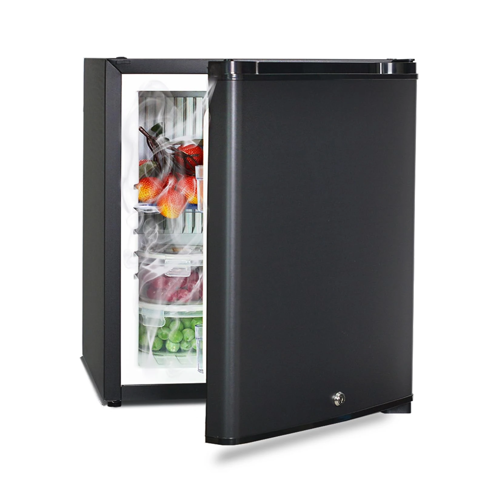 Smad 12V/240V 30L Caravan Fridge,Quiet 2 Way Reversible Door Fridge for Caravan, Van, Truck, RV, Motorhome - Black