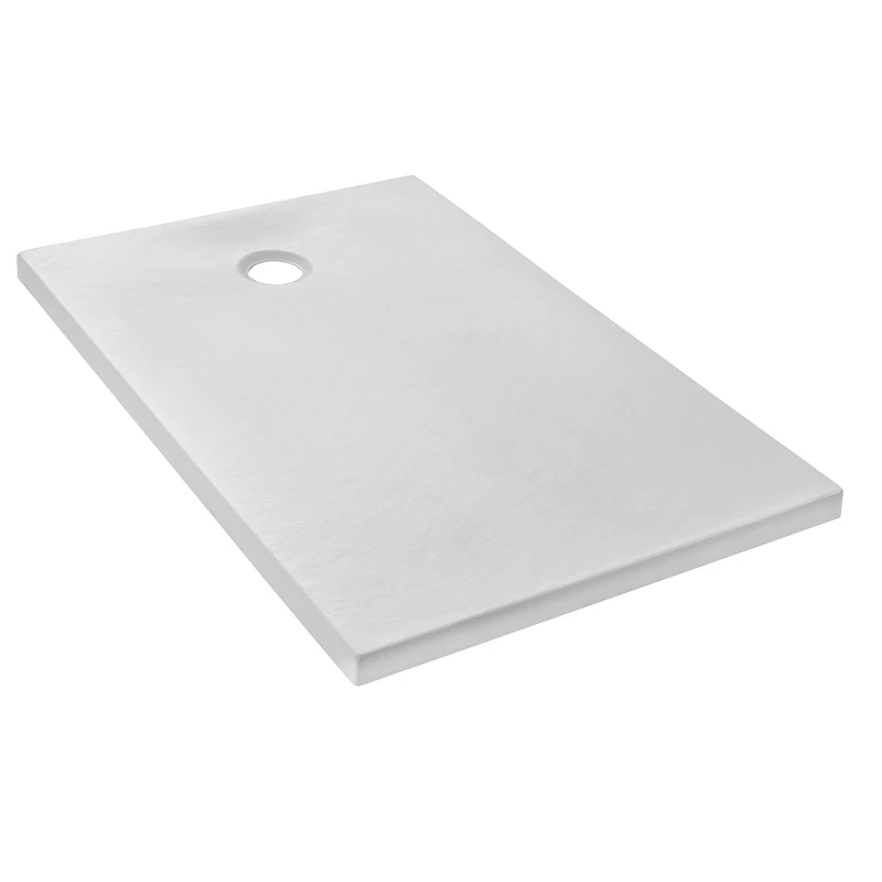 Jacob Delafon E62305-WPM IPSO Extra-Flat Shower Tray 140 x 80 x 4 cm Made in France. Matte White Stone Texture