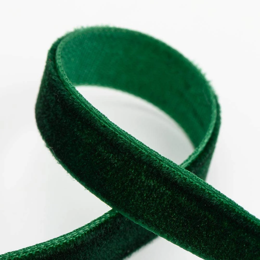 Italian Options Velvet Ribbon, Luxury, Single-Face Velvet Ribbon for Crafting, Christmas, Bows, Hair, Cakes, Weddings, Ornaments, Gift Wrapping, Flowers, 9mm 10 Metre Roll, Bottle Green