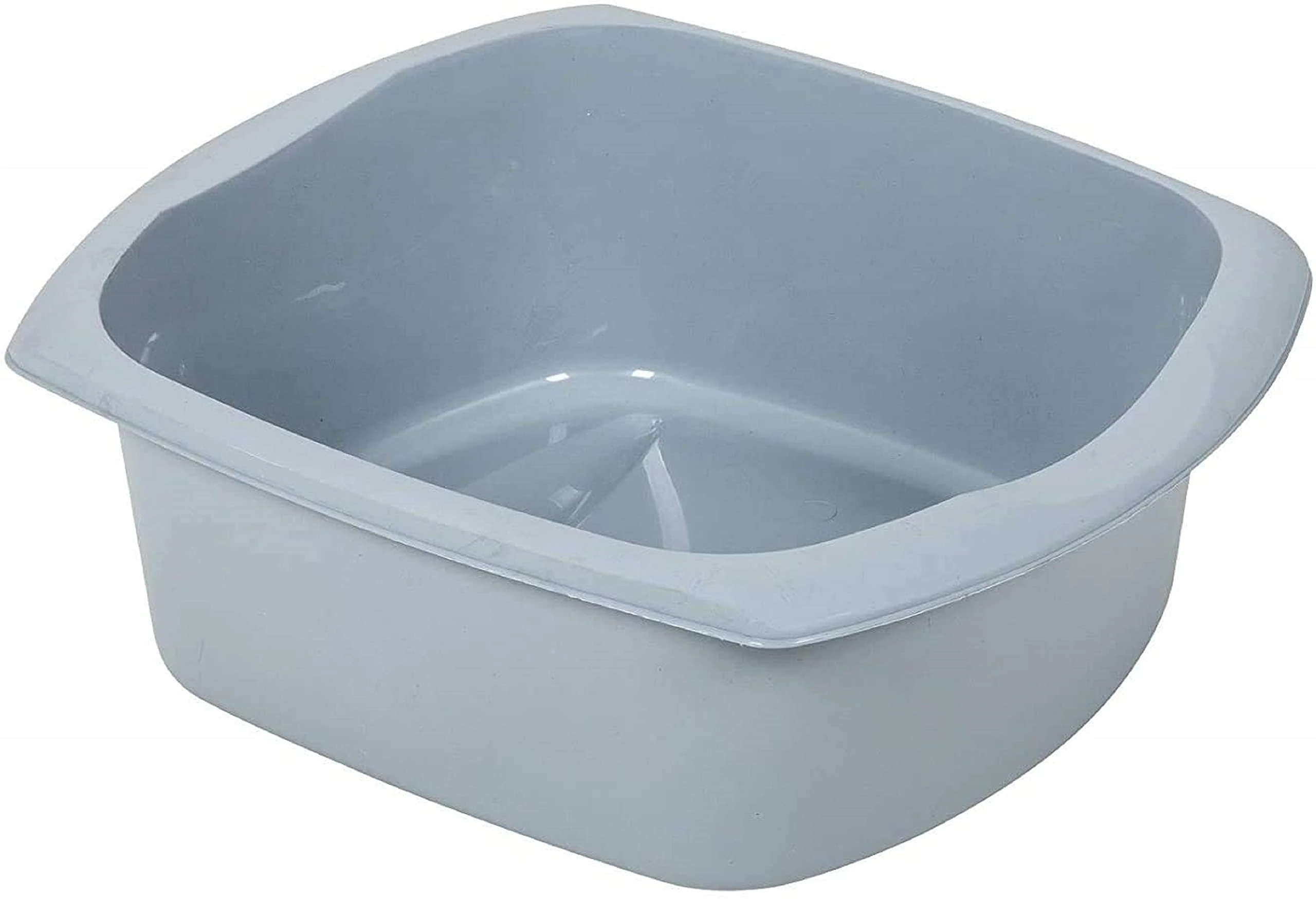 Addis 518459 Eco Made from 100% Recycled Plastic Large Rectangular Washing Up Bowl, 9.5 Litre, Light Grey