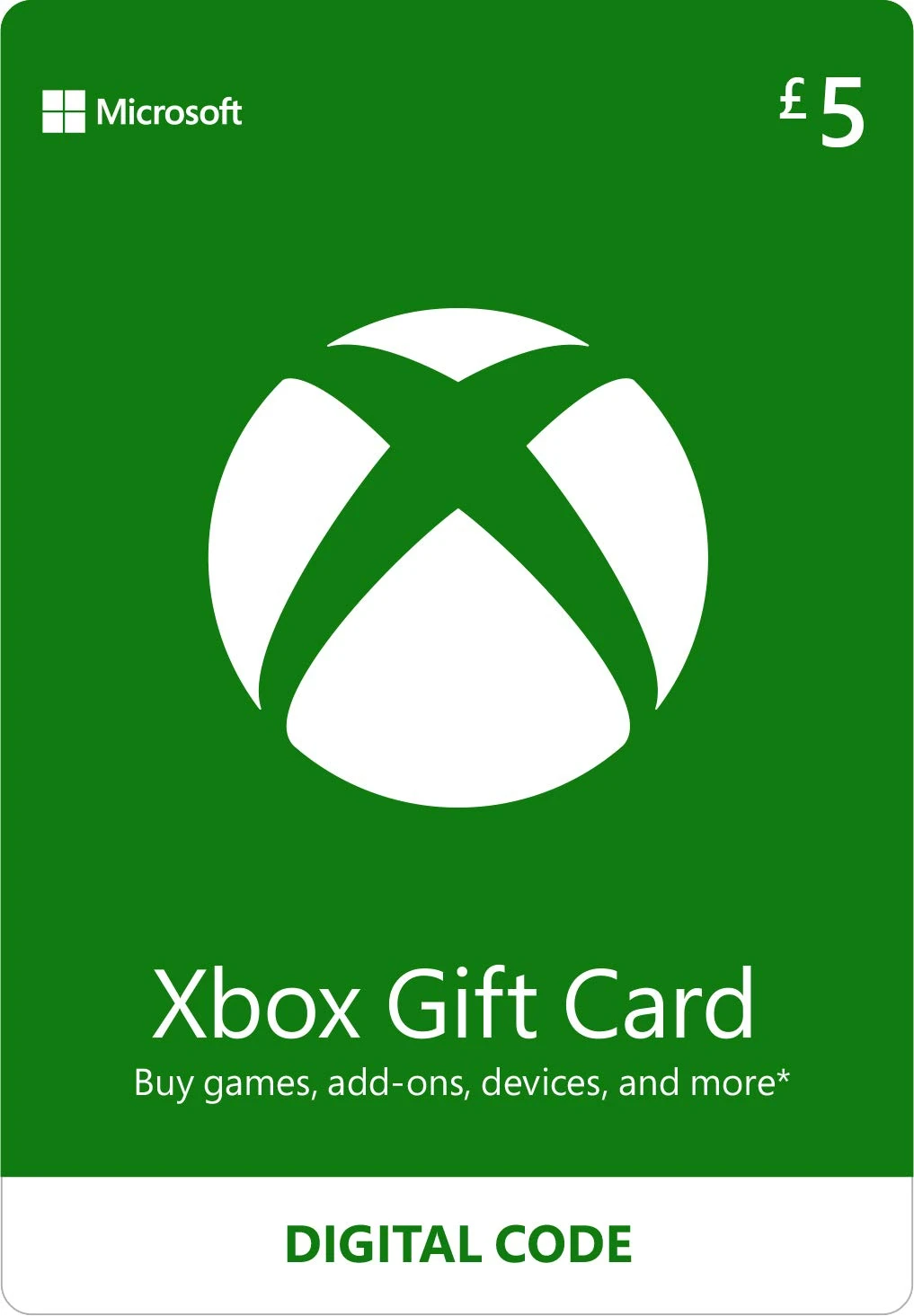 Xbox Gift Card | 5 GBP | Digital Voucher | Xbox One, Series S|X & Windows | (Download Code)