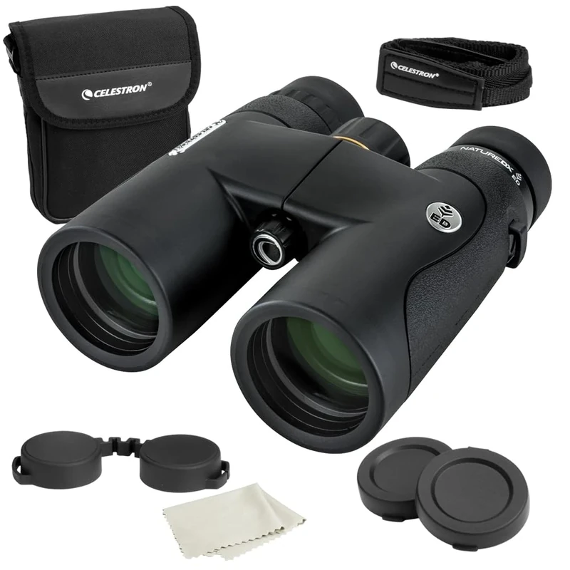 Celestron 72333 Nature DX ED 10x42 Binoculars with Extra-Low Dispersion Objective Lenses for Outdoors and Birding, Fully Multi-Coated with BaK-4 Prisms, Rubber Armoured, Fog & Waterproof
