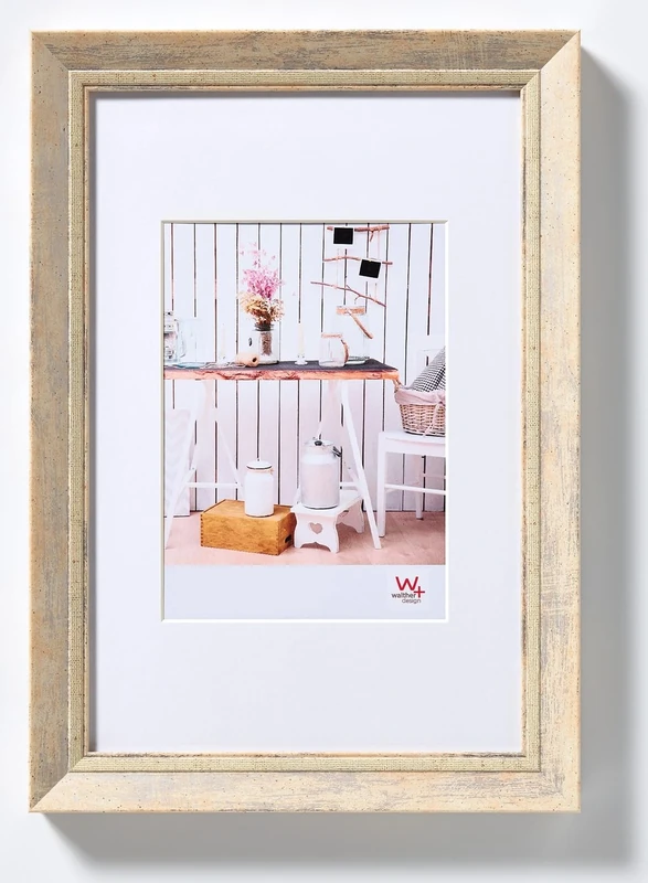 walther design Picture Frame Natural 50 x 70 cm with PassepArtout, Chalet Design Frame EL070H
