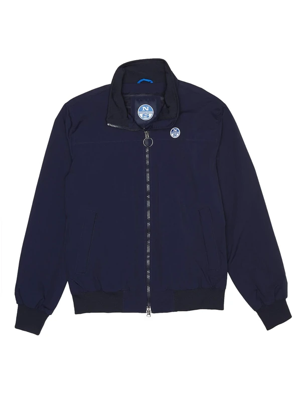 NORTH SAILS Sailor Men's Jacket in Navy Blue Recycled Nylon Finished with Tactile Ribbed Trims & Slim Fit - L