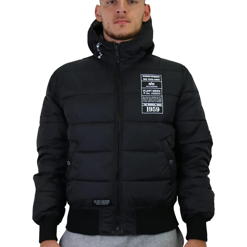 ALPHA INDUSTRIES Men's Hooded Puffer FD Rev. Jacket, Vintage Green, M