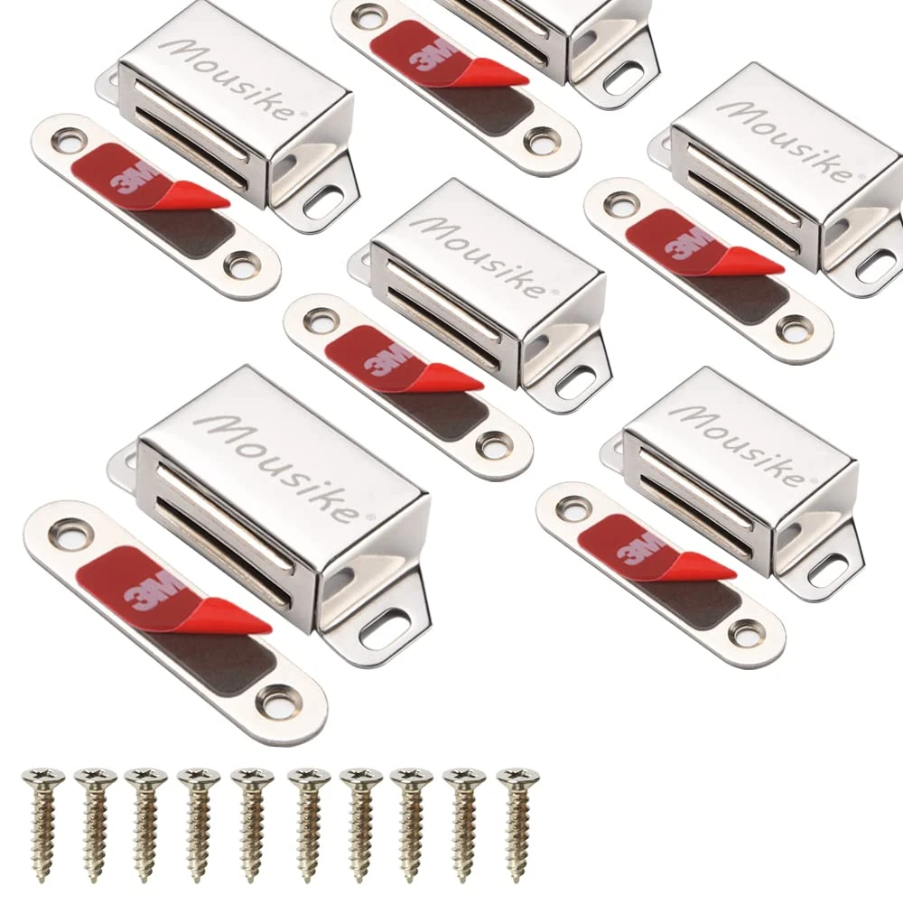 Mousike Cabinet Magnets 15KG Stainless Steel Magnetic Door Catch Magnetic for Kitchen Cupboard Wardrobe Closet Cabinet Door Drawer Latch