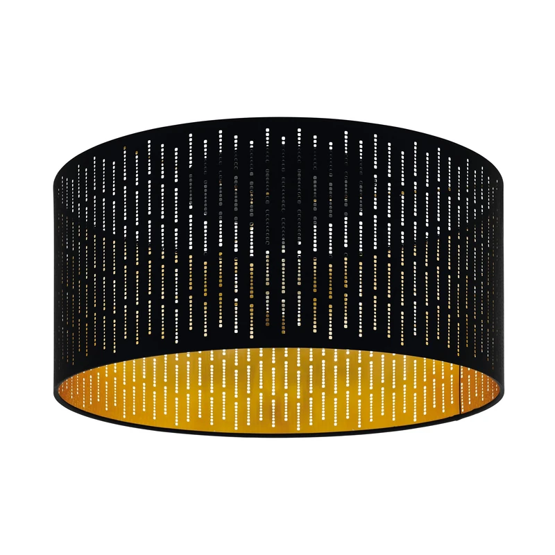 EGLO Varillas Ceiling Light, 1 Bulb Ceiling Light, Modern, Living Room Lamp Made of Steel and Textile in Black, Gold, Kitchen Lamp, Hallway Lamp Ceiling with E27 Socket