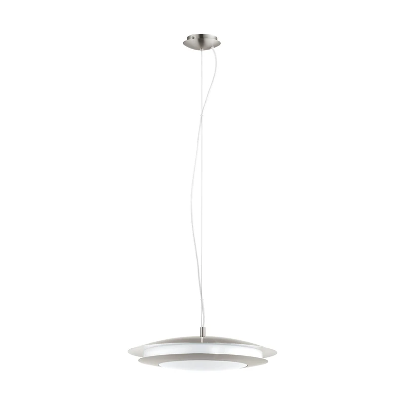 Eglo Connect LED Pendant Light Moneva-C, 1 Flame Hanging lamp, Made of Steel and Plastic in Nickel matt, White with Colour Temperature Change (Warm, Neutral, Cold), RGB, dimmable, Ø 48.5 cm