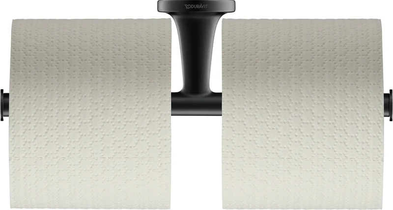 Duravit 9938 Starck T Paper roll Holder, matt Black, für 2 Rollen