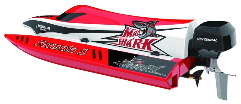 Amewi F1 Mad Shark V2 RC Starter Motor Boat RTR 430 mm, White/Black