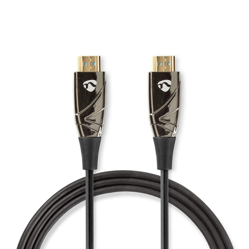 NEDIS Active Optical High Speed HDMI Cable With Ethernet, 10m, Black - This Active Optical Cable AOC Is The Perfect Solution To Transfer Data Over Long Lengths