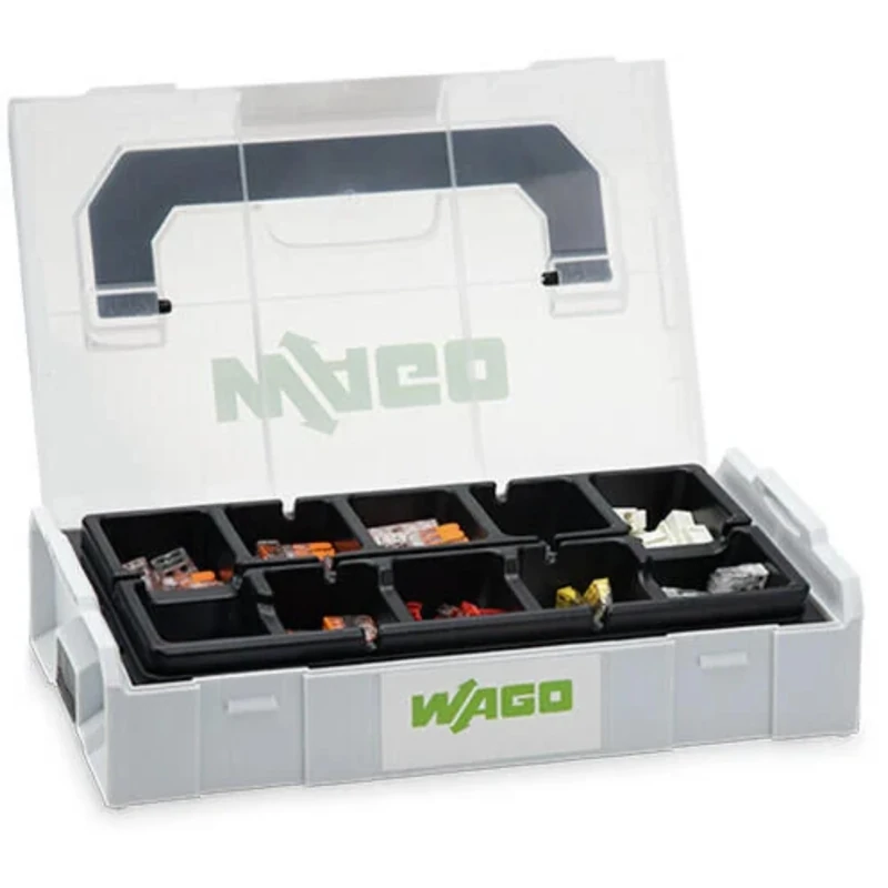 WAGO connection terminal set 887-960 | 195-piece, with various 221, 224 and 2273 series connector and lamp terminals for all types of conductors, in a practical L-BOXX Mini