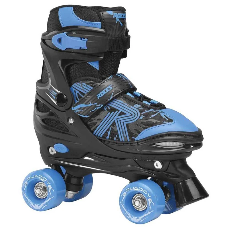 Roces Boys Quaddy 3.0 Boy Adjustable Roller Skates, boys, Adjustable children's roller skates, 550094, black-astro blue, 30/33
