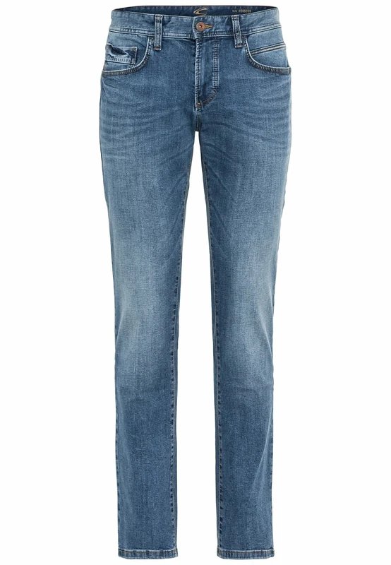 camel active Men's 5-Pocket Houston Straight Jeans, Blue, 52W / 32L