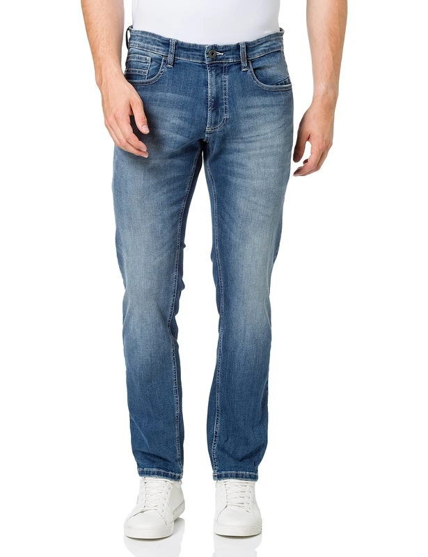 camel active Men's 5-Pocket Madison Straight Jeans, Blue (Mid Blue 84), W40/L34 (Size: 40/34)