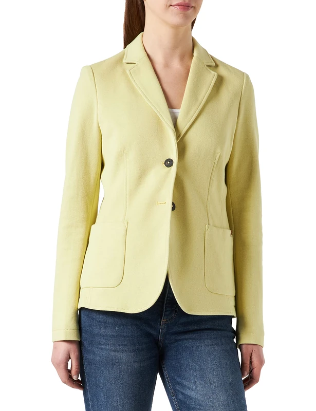 camel active Women's Womenswear Blazer Suit Jacket, Yellow (Yellow 60), 10