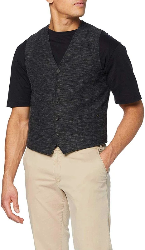 camel active Men's Weste-sacco Waistcoat Not Applicable, Grey (Grey 08), 68 - Image 1