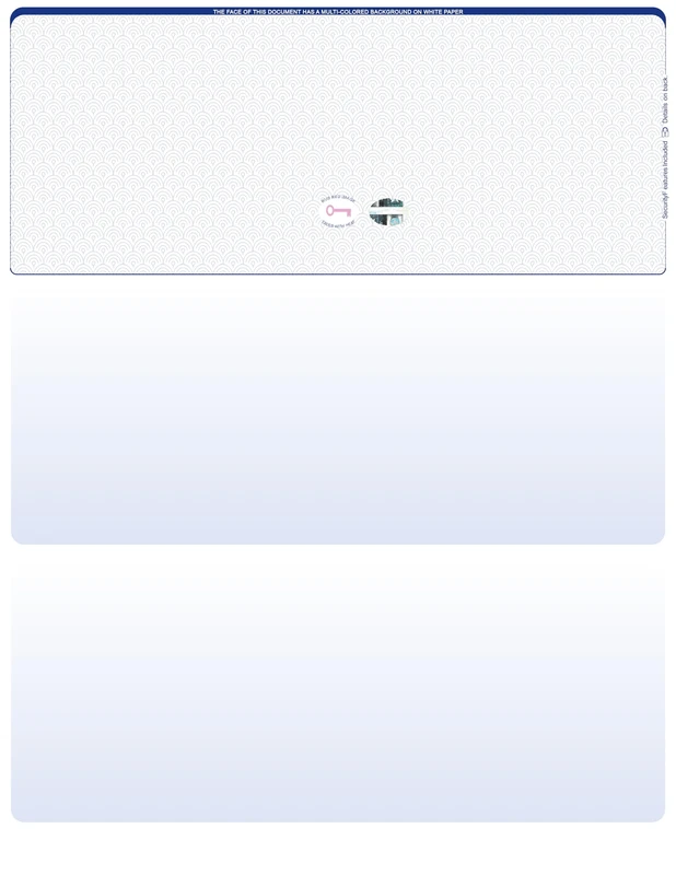 Blank Hologram Top Computer Checks, Blank Top Hologram Laser Checks with Perforated Vouchers, Qty. 250 Blue