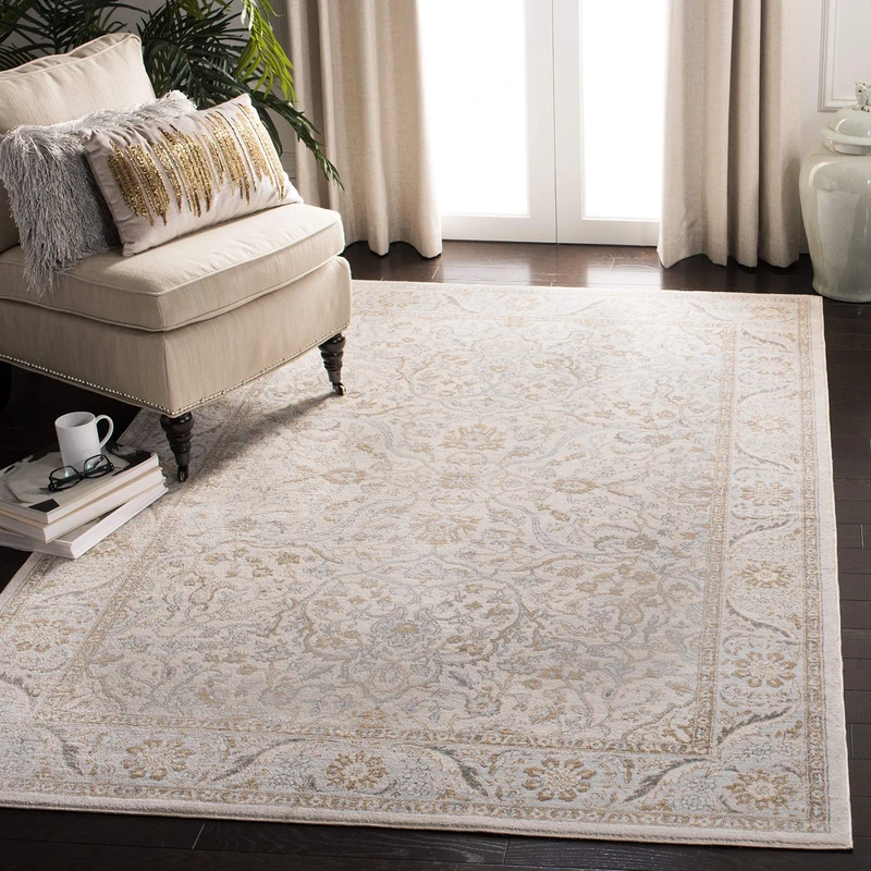 Safavieh Isabella Collection Transition Rug for Living Room, Dining Room, Bedroom, Short Pile, Cream and Beige, 60 x 90 Inch - Image 1