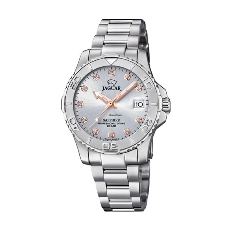 JAGUAR Watch for Women J870/2 Couples Diver 316l Stainless Steel Case Silver 316l Stainless Steel Strap Silver - Image 1