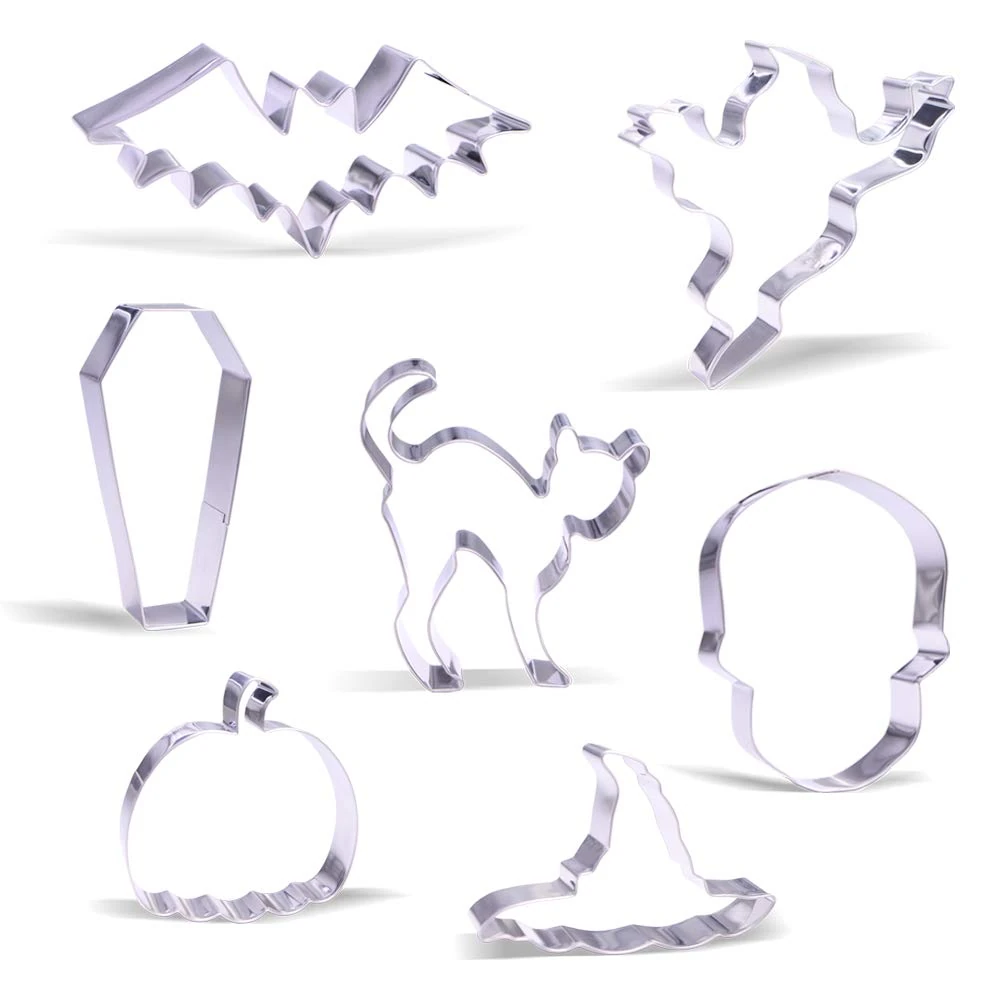 Large Halloween Cookie Cutter Set - 7 Piece - Stainless Steel