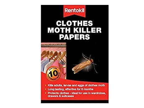 Rentokil 2 x Clothes Moth Killer Papers - Pack of 10