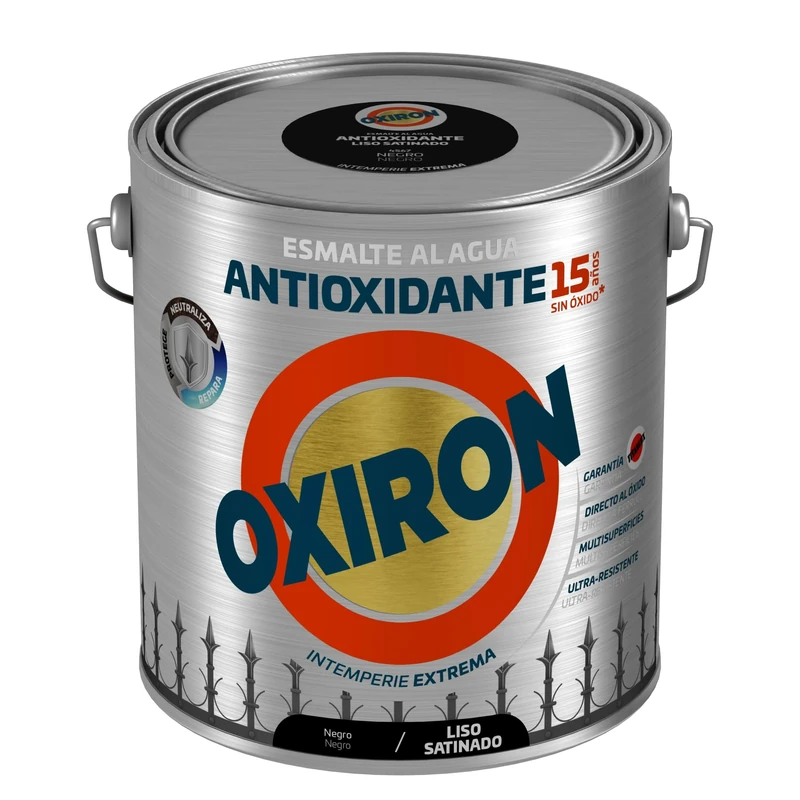 OXIRON Water-Resistant Enamel Smooth Satin Black, 2.5 L - Image 1
