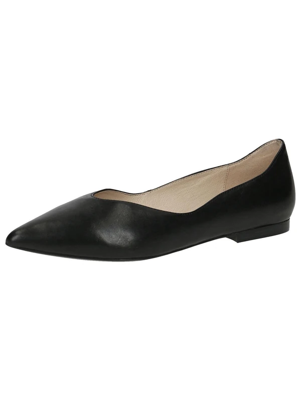 CAPRICE Women's Pointed Leather Ballet Flats, Black (Black Nappa), 5.5 UK