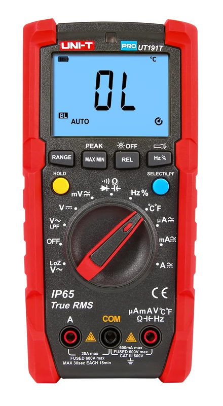 UNI-T UT191SERIES - Professional Digital Multimeter Pro Line, complies with CAT III 600V and IP65 Rated (UT191E)