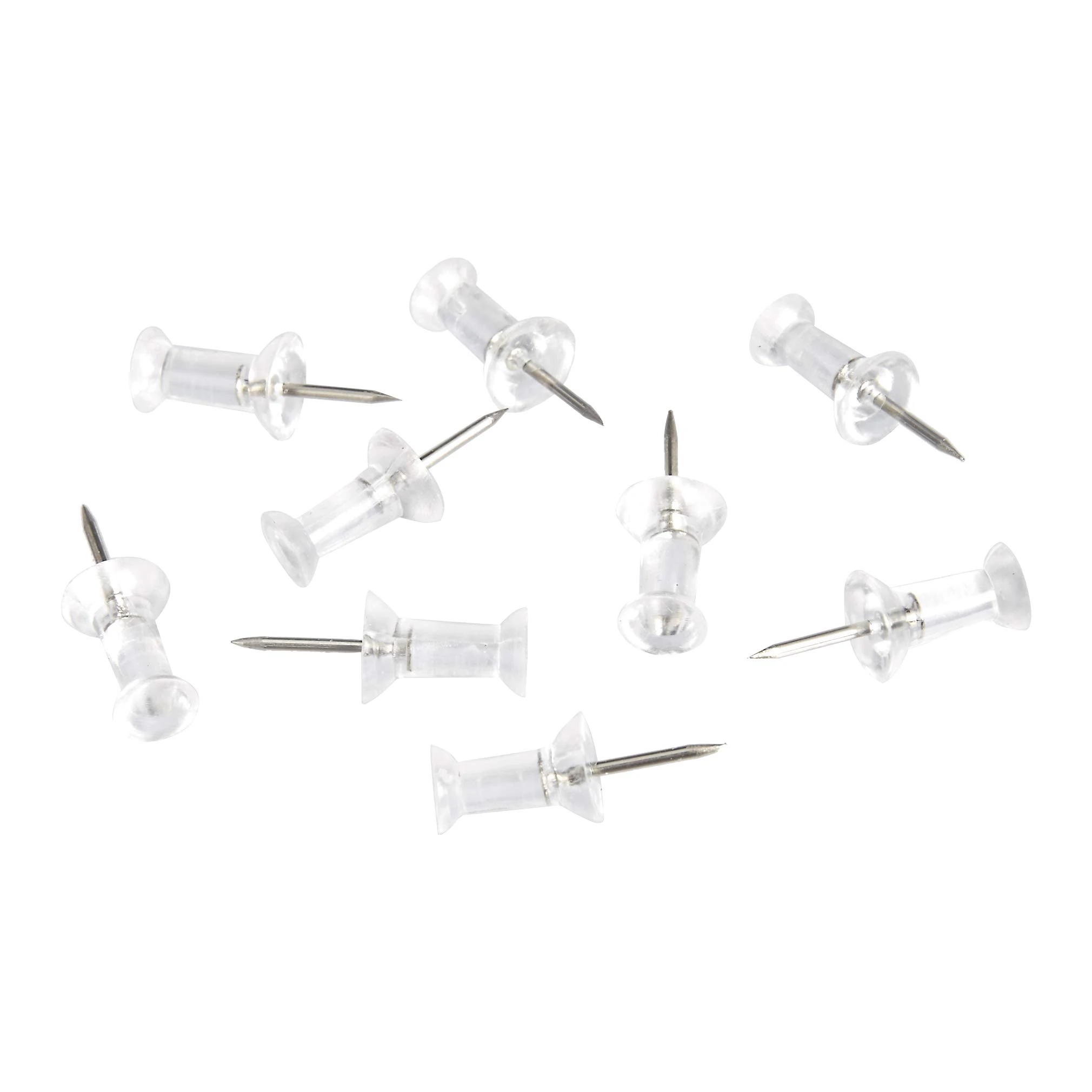 Amazon Basics Push Pins, Clear Plastic Head, Steel Point, 200-Count