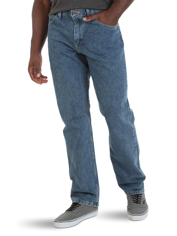 Wrangler Authentics Men's Classic 5-Pocket Relaxed Fit Cotton Jean, Vintage Stonewash, 32W x 28L - Image 1