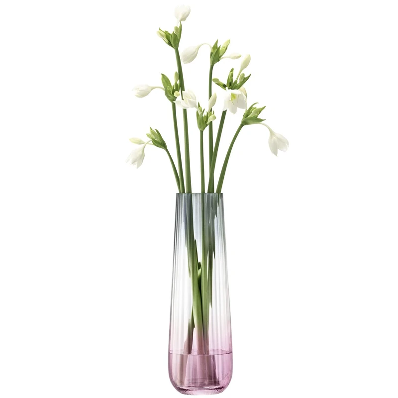 LSA International Dusk Vase H36cm Pink/Grey| 1 Unit | Mouthblown & Handmade Glass | Hand Painted | DU13