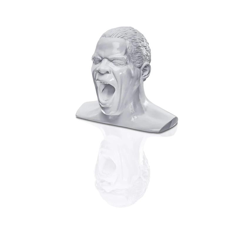 OEHLBACH Scream Unlimited Headphone Stand in the Shape of the Legendary Head - Optimal Storage of Larger Over/On-Ear Headphones Handmade - White