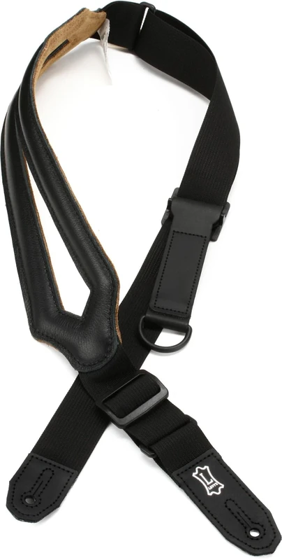 Levy's Leathers Right Height Guitar Strap with RipChord Quick Adjustment Technology; 3" Wide Ergonomic Padded Leather - Black (MRHSS-BLK) - Image 1