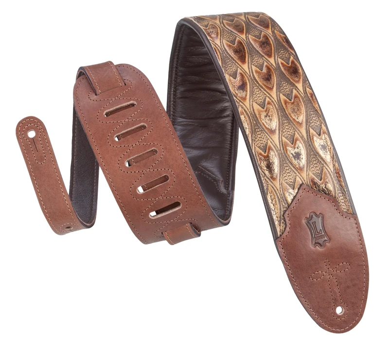 Levy's Leathers Sundance 3" wide Embossed Leather Guitar Strap; Western Series - Arrowhead Bronze (M4WP-005)