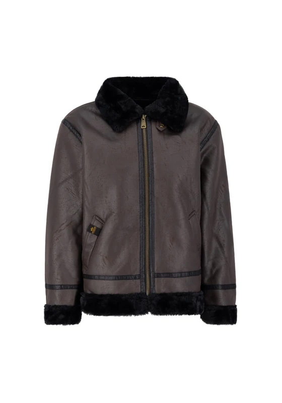 Alpha Industries Men's B3 FL Flight Jacket, Deep Brown, X-Large