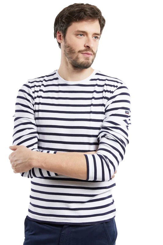 Armor Lux Men's Crozon T-Shirt Not Applicable, Multicolour (Blanc/Navire 400), X-Large - Image 1