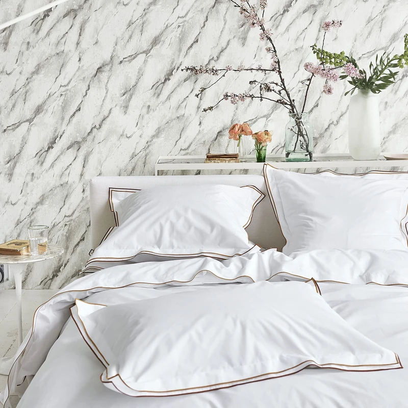 Designers Guild Astor Duvet Cover, Cotton, Chestnut/Ochre, 140 x 200 cm - Image 1