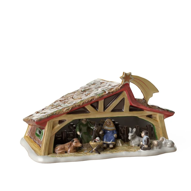 Villeroy & Boch Toy’s Memory Scene, Decorative Nativity Set for Under Your Christmas Tree, Hard-Paste Porcelain, Multi-Coloured, 27 x 16 x 16 cm, Cotton, One Size