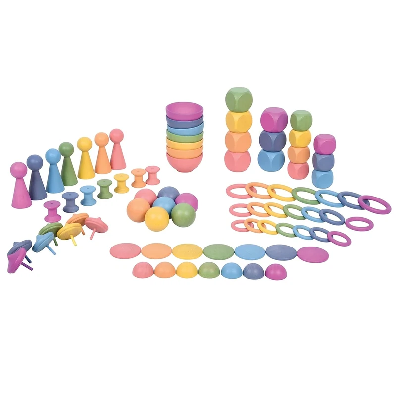 TickiT 73979 Rainbow Wooden Super Set - Set of 84