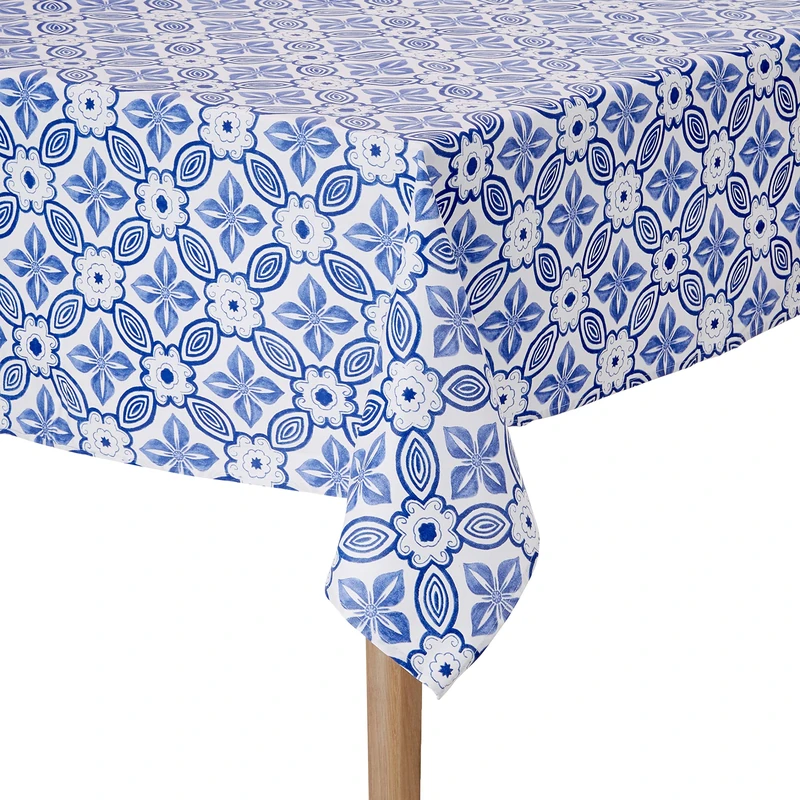 Nydel EUS97054113 Porcelain Tablecloth, Acrylic, Cotton, Blue, 160 x 250 cm