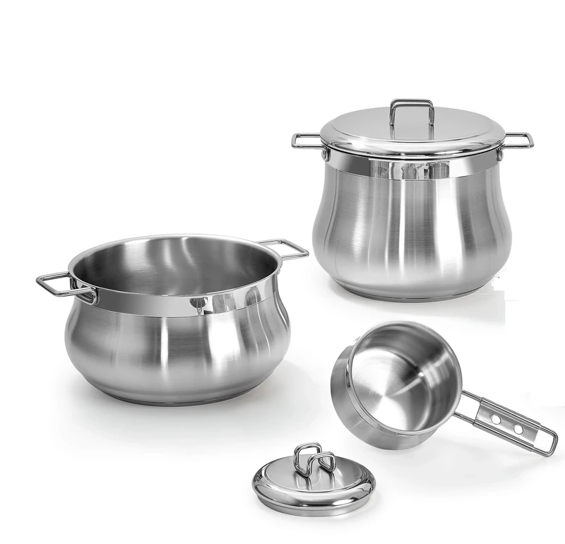 Barazzoni Belly 18/10 Stainless Steel Battery, Steel, 5 Pieces, 5