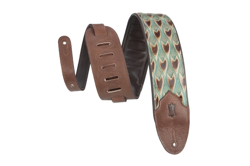 Levy's Leathers Sundance 3" wide Embossed Leather Guitar Strap; Western Series - Arrowhead Turquoise (M4WP-004)