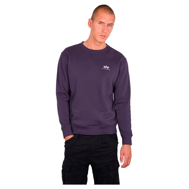 Alpha Industries Men's Basic Sweater Small Logo, Nightshade, S
