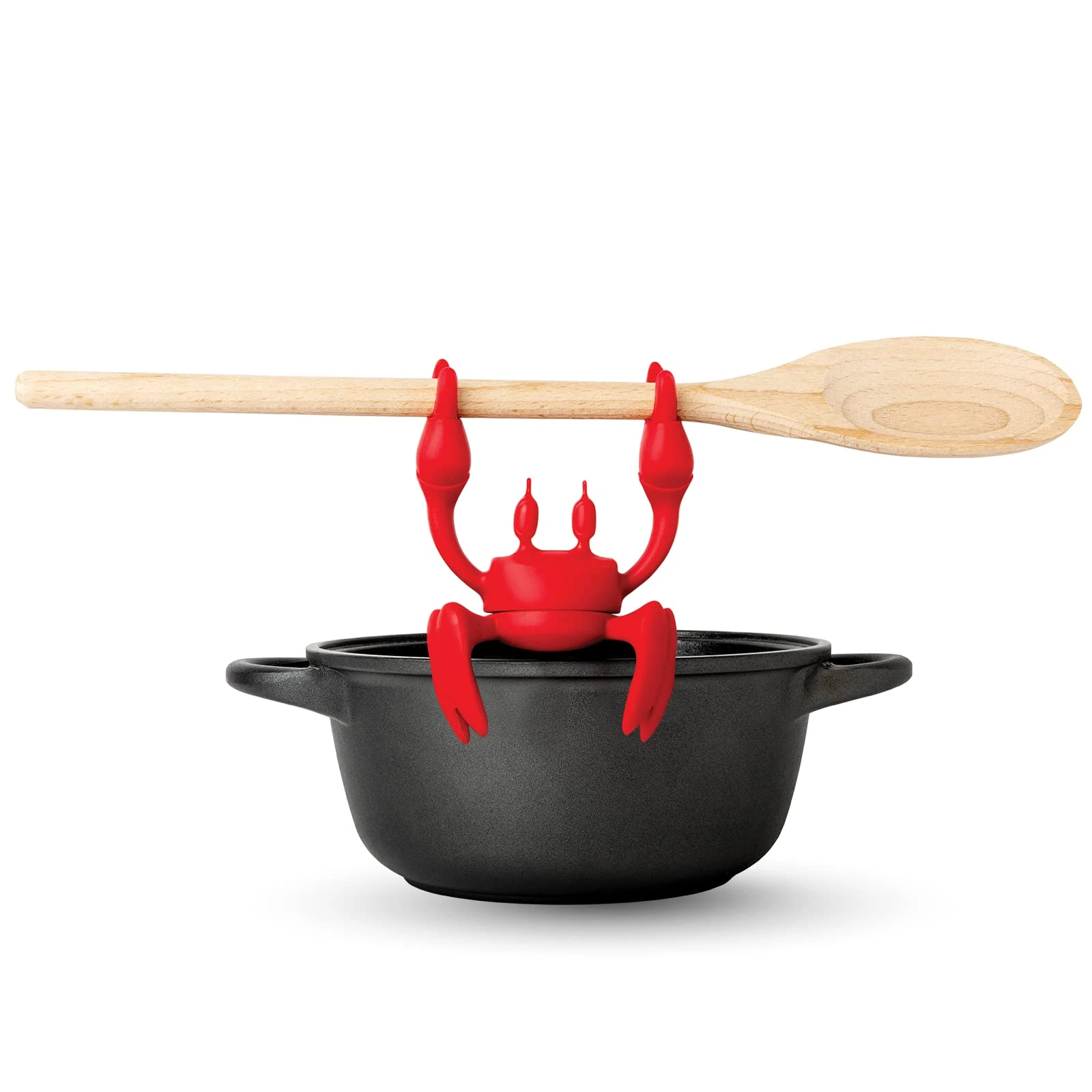 OTOTO Red The Crab Silicone Utensil Rest - Kitchen Gifts, Silicone Spoon Rest - Heat-Resistant Kitchen - Steam Releaser, Chopstick Rests & Holders
