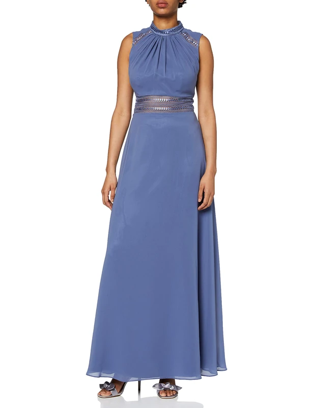 Vera Mont Women's 0104/4825 Party Dress, Blue (Gray Blue 8135), 14 (Size: 40)