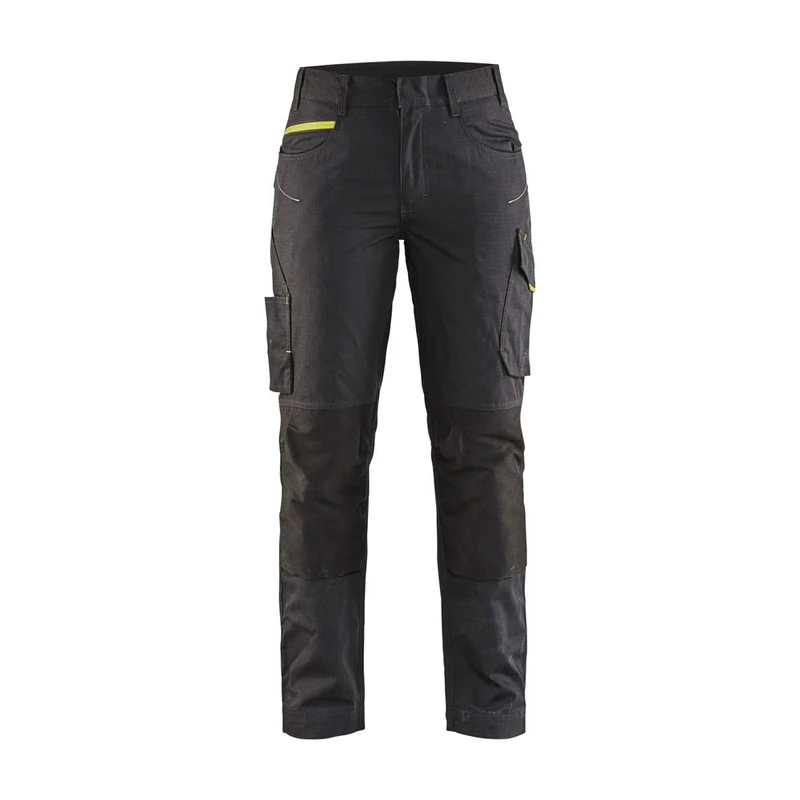 Blaklader 719513309933C32 Women's Service Stretch Work Trousers, Black/Yellow, Size C32