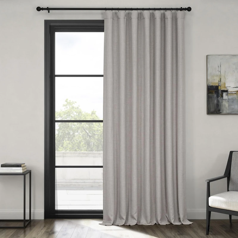 HPD Half Price Drapes BOCH-LN185-P Faux Darkening Curtains-108 Inches Long Extra Wide Luxury Linen Curtains for Bedroom & Living Room (1 Panel), 100W x 108L, Clay