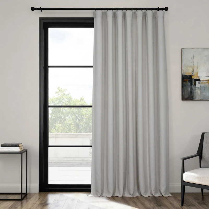 HPD Half Price Drapes BOCH-LN-DW-P Extra Wide Linen Room Darkening Curtain (1 Panel) 100 X 120, BOCH-LN1856-120-DW, Birch